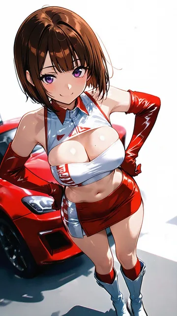 レースクイーン衣装の美少女