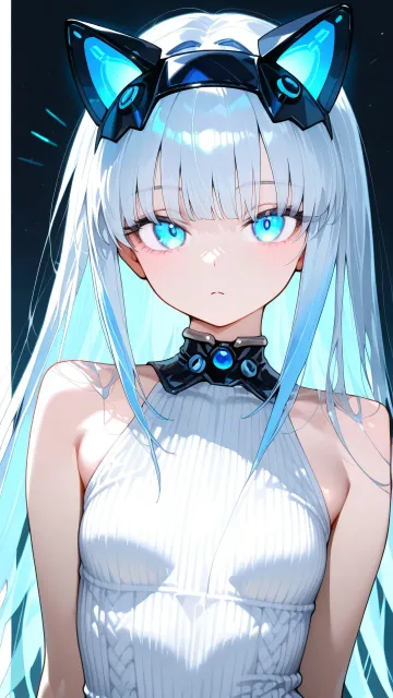 ノースリーブニットのメカ子さん