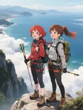 双子と富士登山