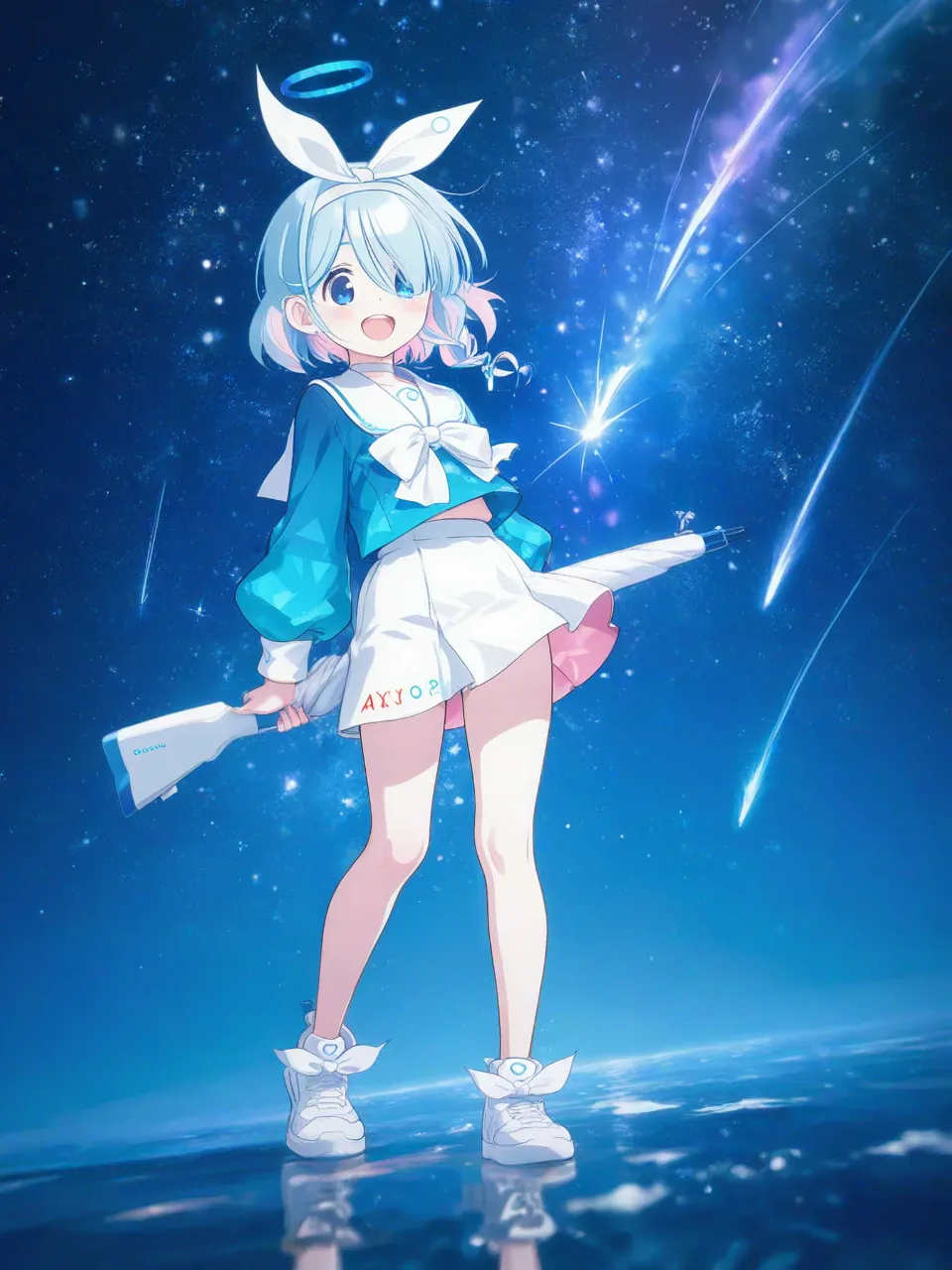 「先生！見てください！流れ星ですよ！」 — 自己満工房さんのAIイラスト