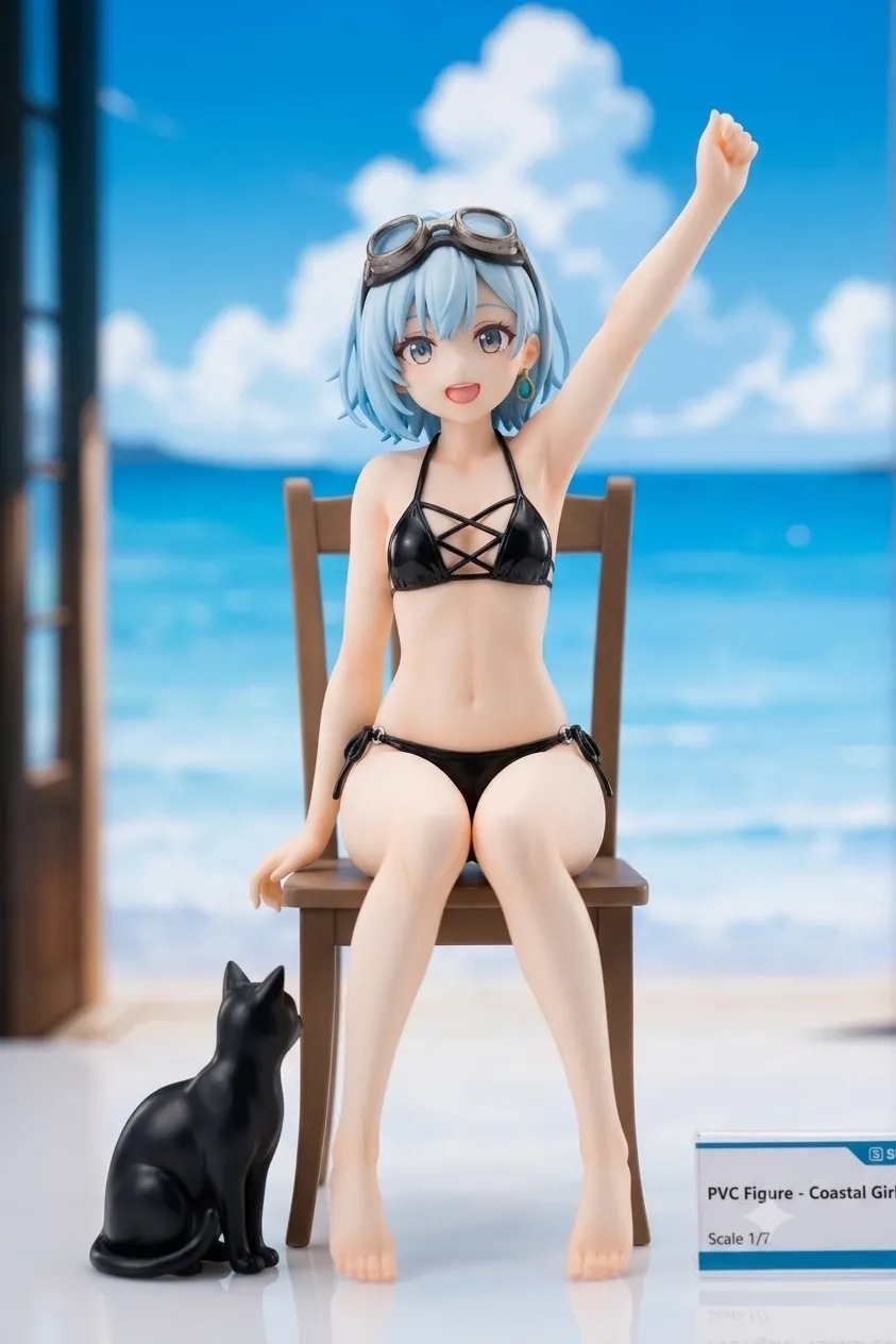 ビキニで海の監視員のバイト…パンク娘と黒ニャンコ…フィギュア…青