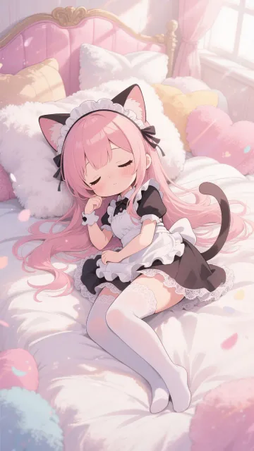 master piece、1girl、chibi style - ネコ耳メイドの休日