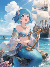 海洋の吟遊詩人 — オッドアイイラストのAIイラスト｜SUPPART