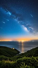 夜空の光と文明の光 — SUPP48926486さんのAIイラスト