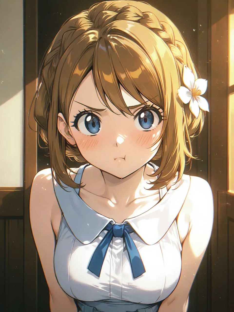 不機嫌な表情のセレナ