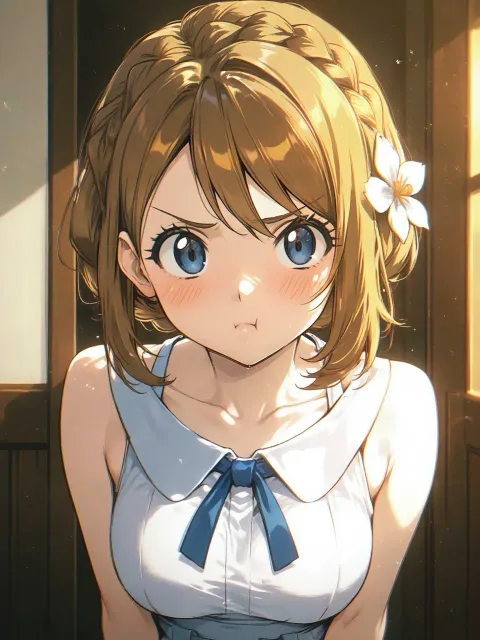 不機嫌な表情のセレナ