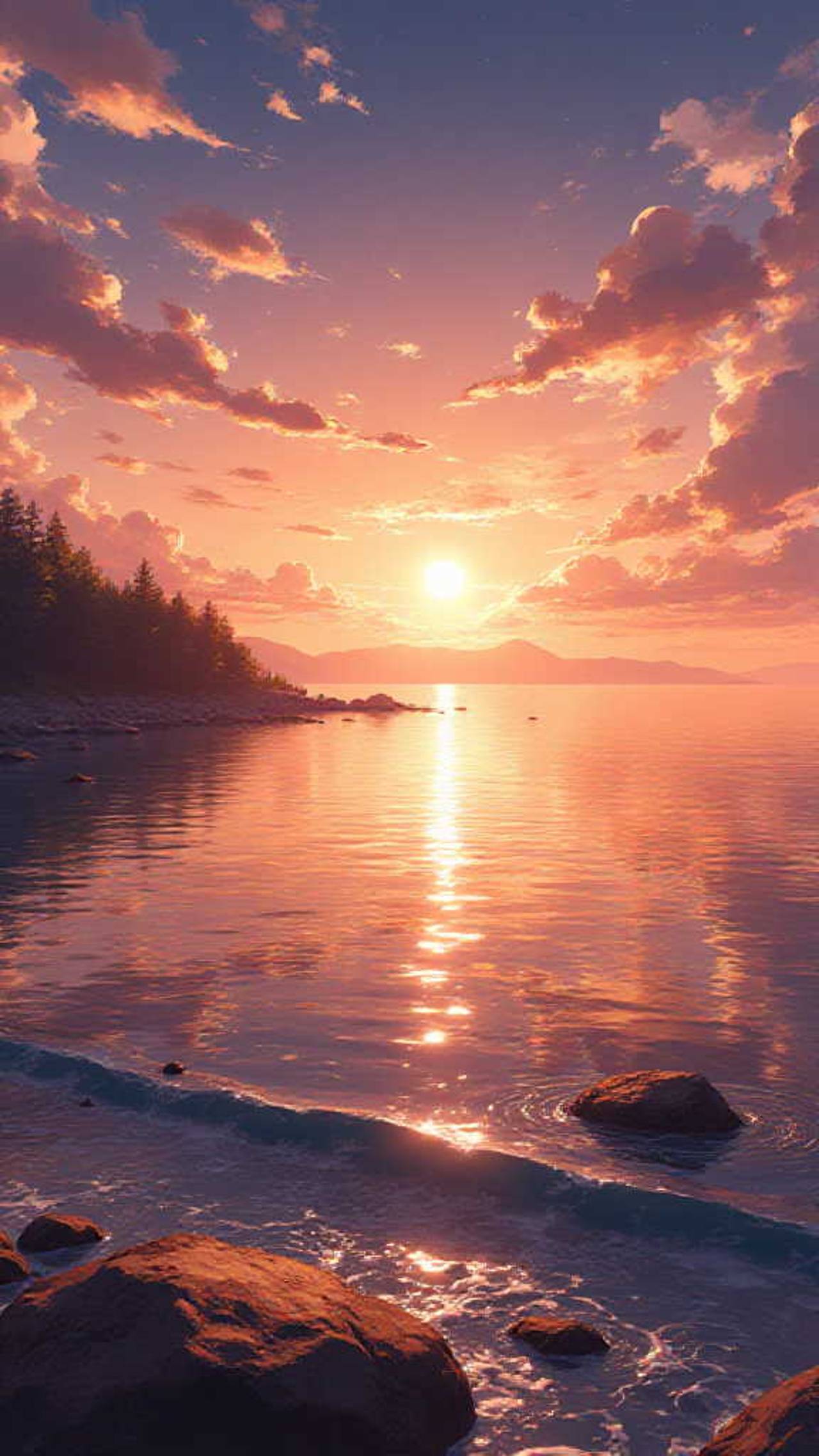 湾内の夕日🌇🌅