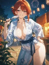 うちわと夏の女性·初夏チャレンジ の投稿作品