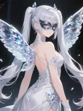 クリスタルの羽を持つ仮面少女