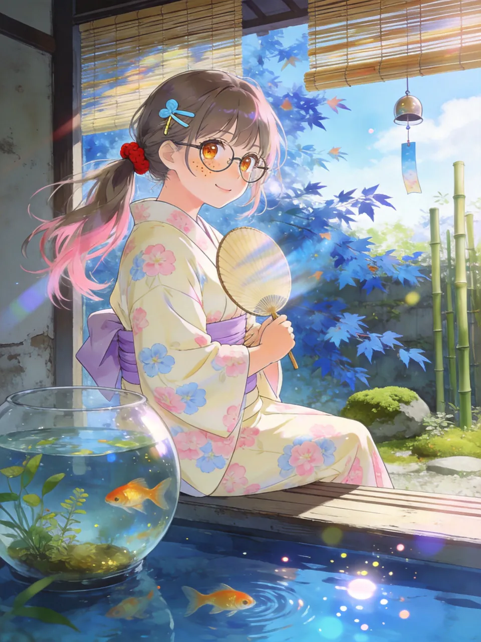 団扇の菜摘。 — 明日菜賛太郎さんのAIイラスト