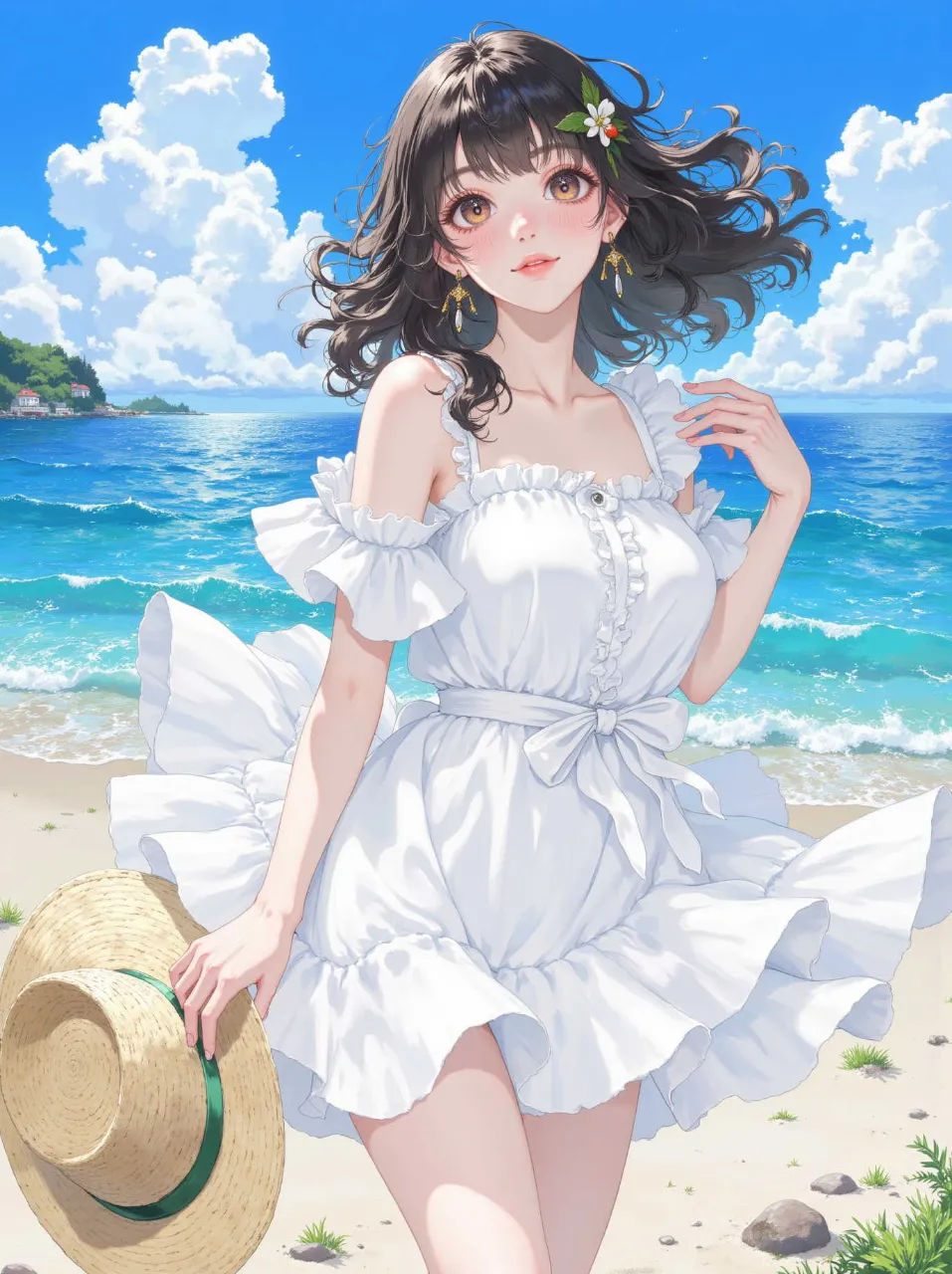 潮風に飛ばされないように。