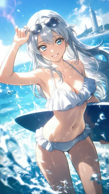 A beautiful female surfer… - サーファー