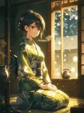 「（立ったら絶対こける…）」