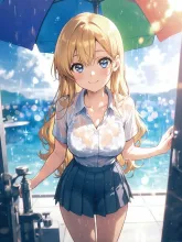 濡れ透け·夕立の白シャツ汗の香 の投稿作品