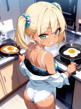 男物の大きめなワイシャツの表現を求めている過程