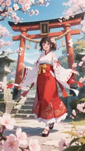 梅の花と巫女2 — 梅イラストのAIイラスト｜SUPPART