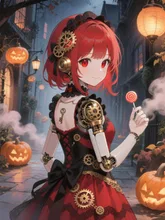 機械仕掛けの少女とハロウィン — SUPP24187848さんのAIイラスト