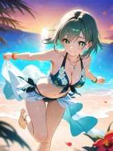 常夏の稚奈。