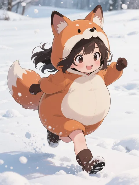 キツネっ娘♪はしゃぐ(˶¯ᵕ¯˶)