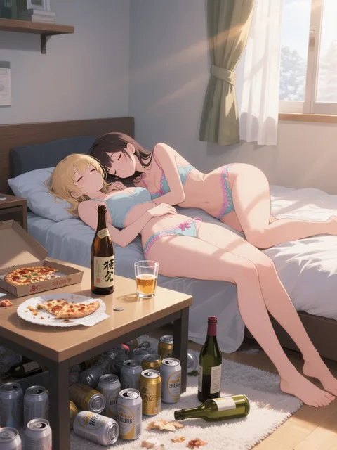 本気の宅飲み女子会の痕跡。