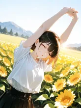 太陽に向かって。