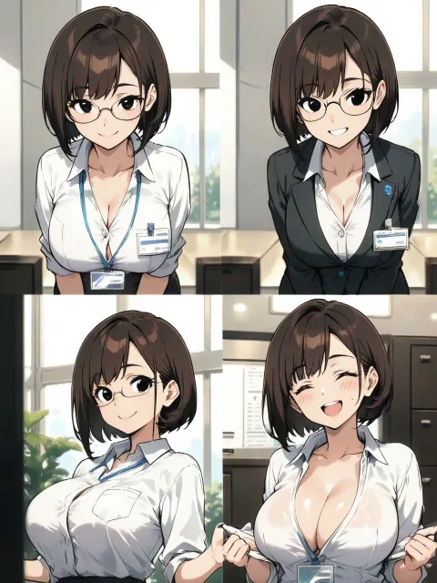 受付嬢、座っている、事務服、[お姉さん:2.0」 - 秘書 vs 受付嬢