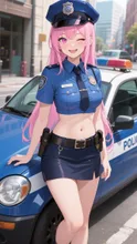 ピンク髪娘💕悪い子は逮捕しちゃうぞぉ💕