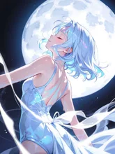月を感じながら。 — レッドムーンさんのAIイラスト