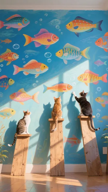 泳ぐ魚に手を伸ばして
