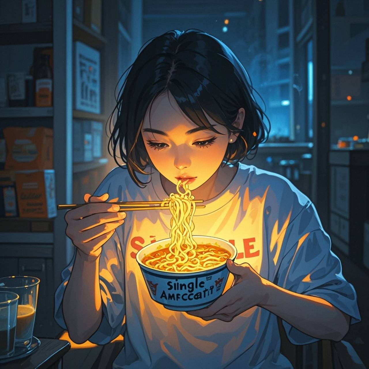 仕事から帰って、部屋が暑くてなんも作りたくない日の豪華ディナー...それはカプ麺‼️
