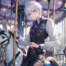Anime guy in merry go round