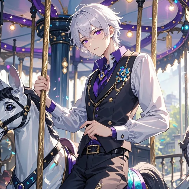 Anime guy in merry go round