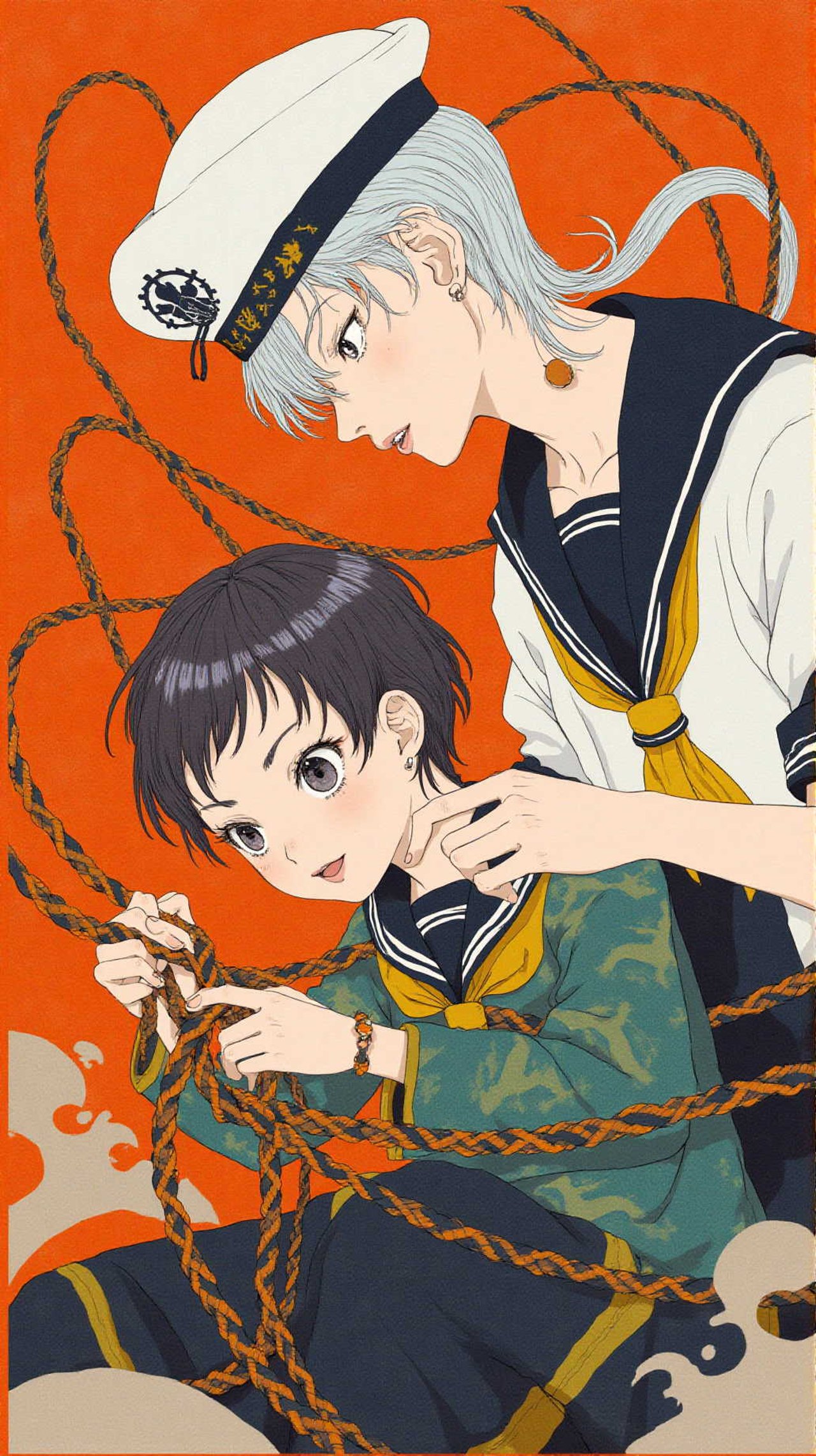 Anime Punk Steam Sailor Knot Bowline Rope Kid Warm