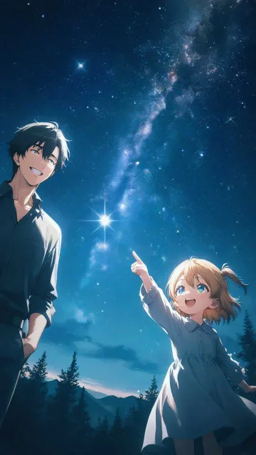 パパ、あの星見て!