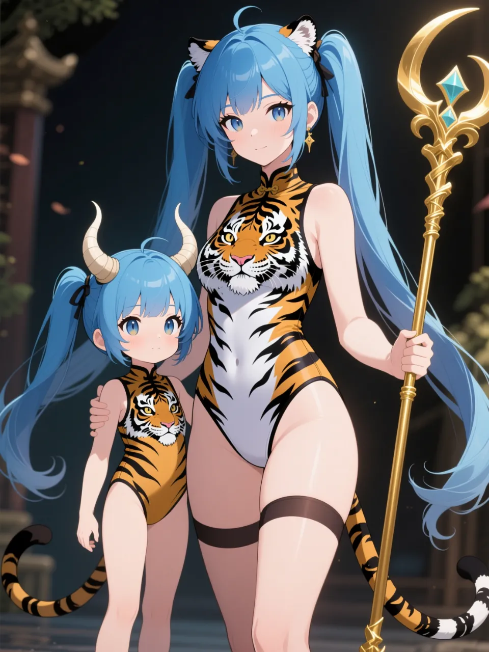 青鬼の親子