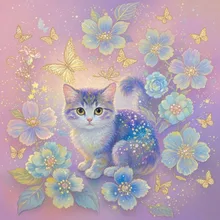 Kittens in a sea of flowers
