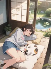縁側でおひるね( ¯꒳¯ )ᐝ
