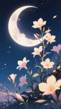 月夜の月見草