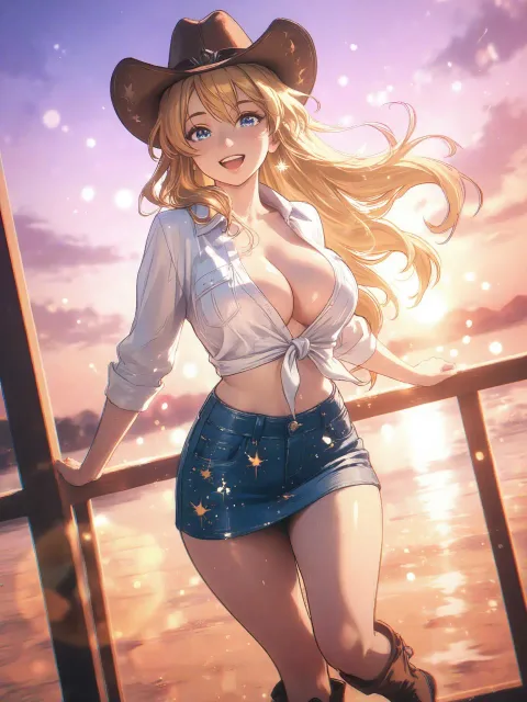 ultra-detailed、anime style - カウガール