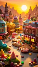 お菓子で作ったミニワールドA mini world made of sweets