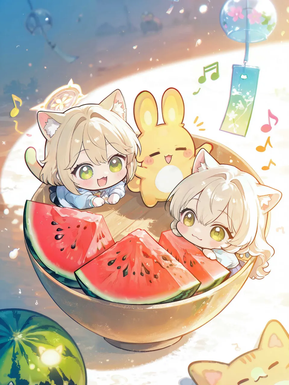今日のおやつはスイカです！