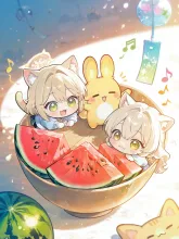 今日のおやつはスイカです!