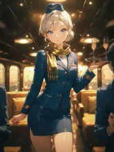 大空のスチュワーデス·タイト制服のCA の投稿作品