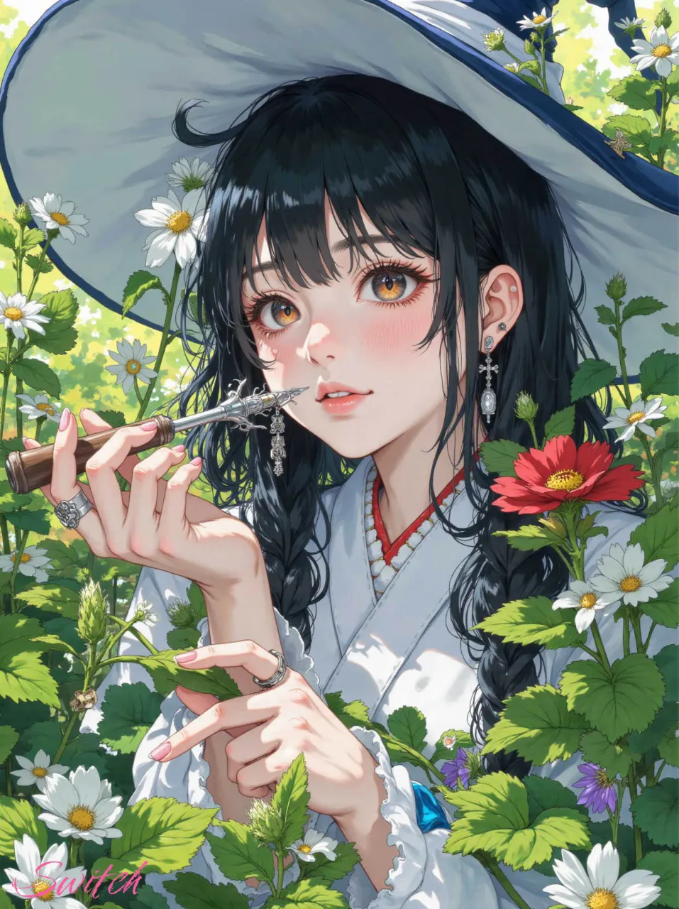 薬草と魔女 — すいっちさんのAIイラスト