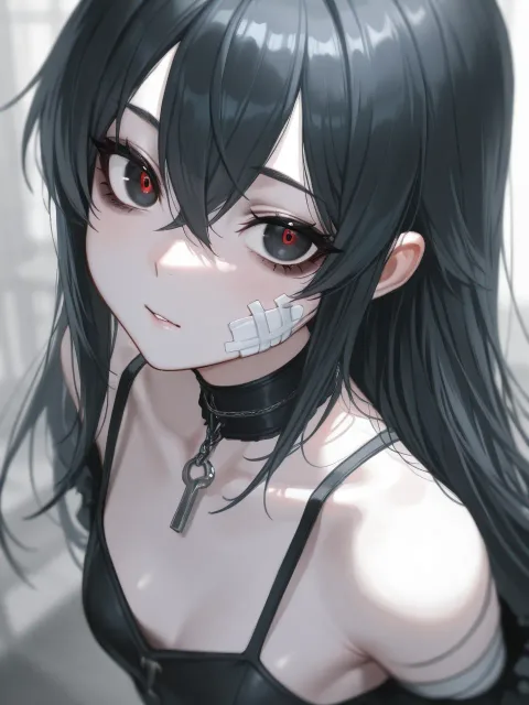 うつろな瞳、色っぽい流し目、見上げる構図 - ゾンビっ娘