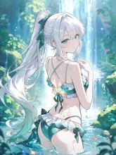 滝壺の花 — 虹色イラストのAIイラスト|SUPPART