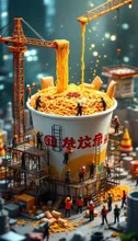 Huge noodle — Sushi kichiさんのAIイラスト