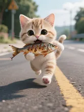 にゃにゃ(*ΦωΦ*)捕まるもんか‼️