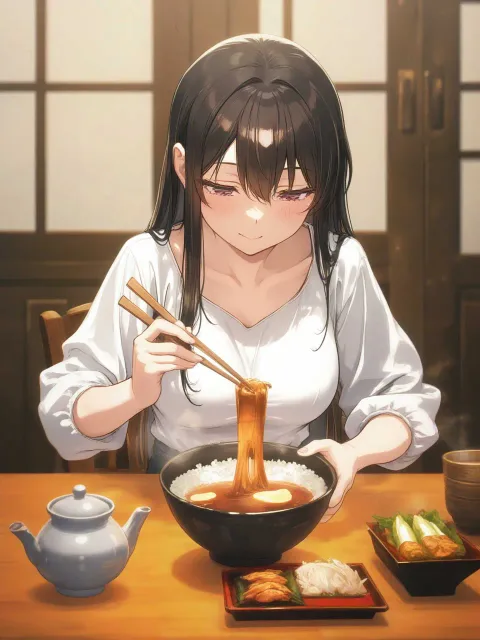炊きたてのご飯、ご飯の湯気、ご飯茶碗、ご飯桶、しゃもじ