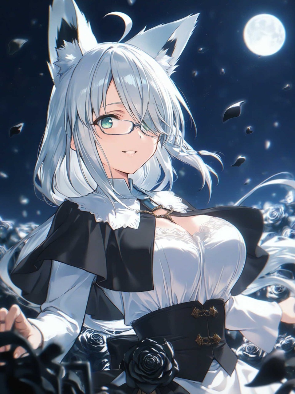 黒薔薇と白上神父 — azuさんのAIイラスト